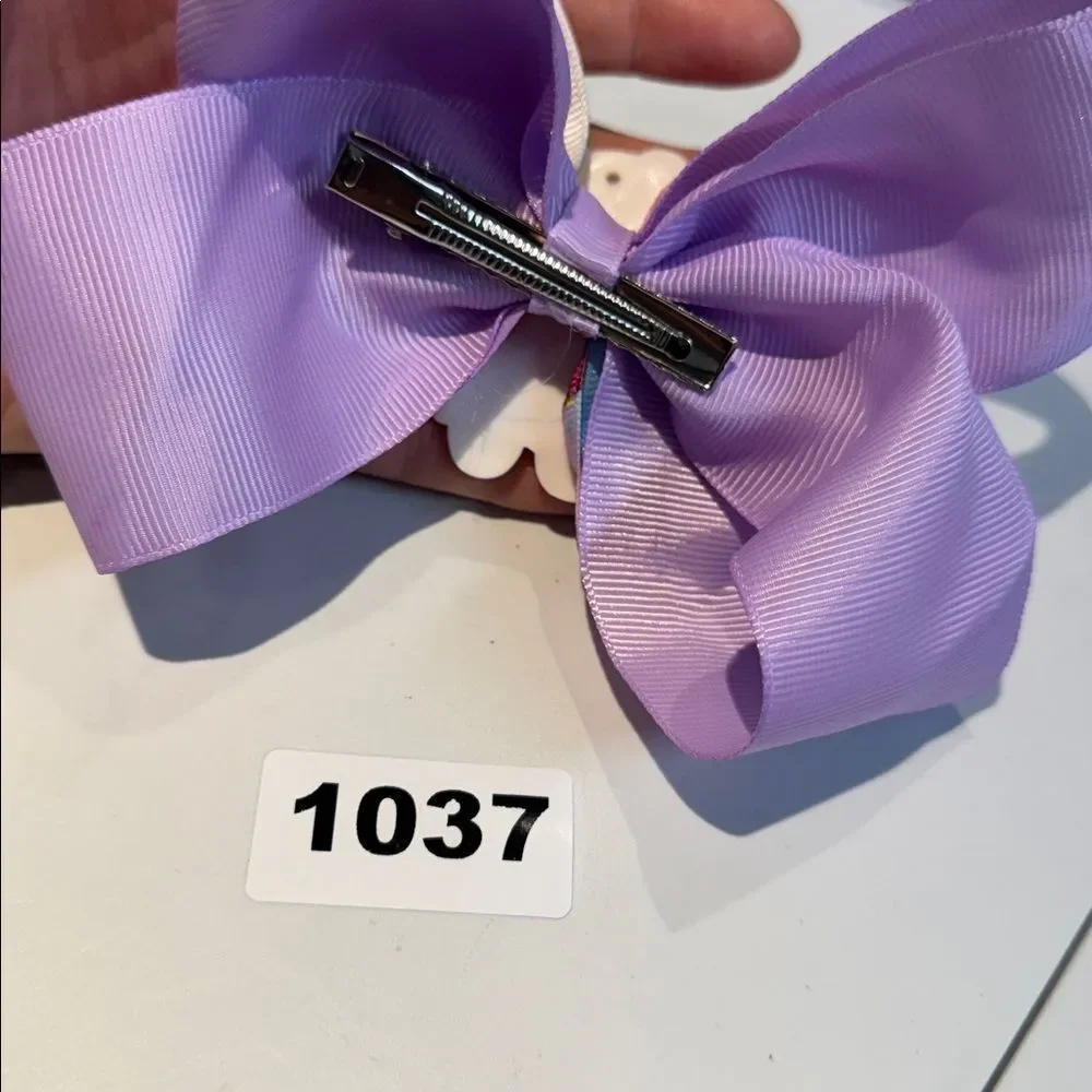 1037 Purple Color Hello Kitty Hair Bow Alligator Clip